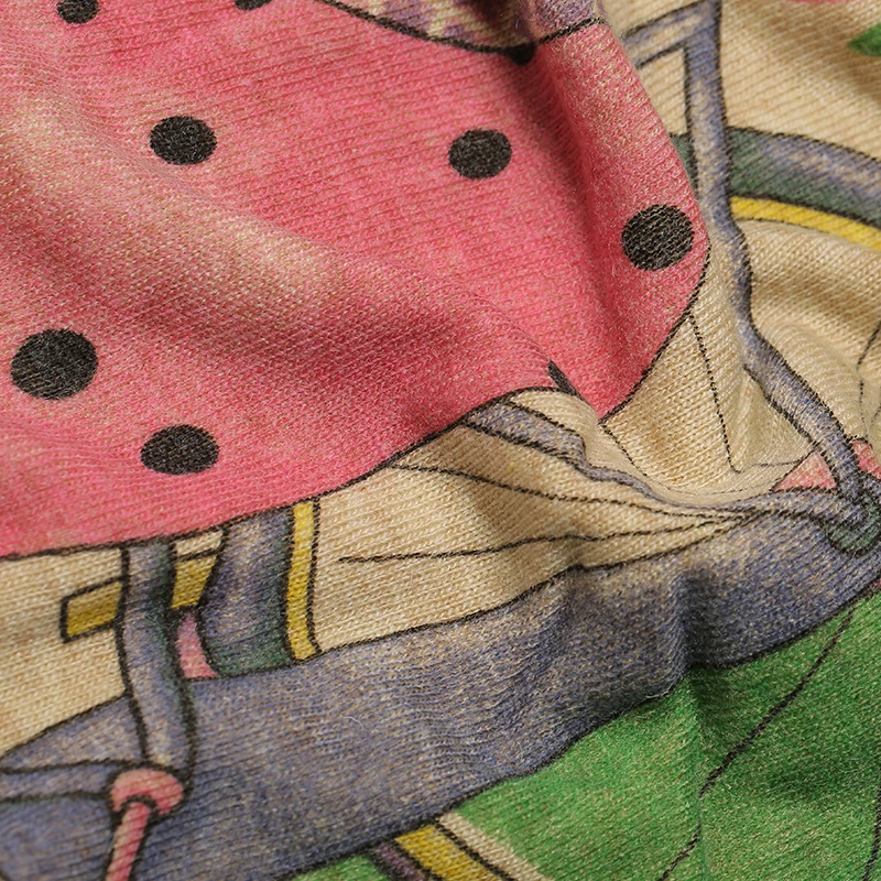 Женское вязаное платье-пуловер с принтом смайлика XIKOI Повседневная Свободная