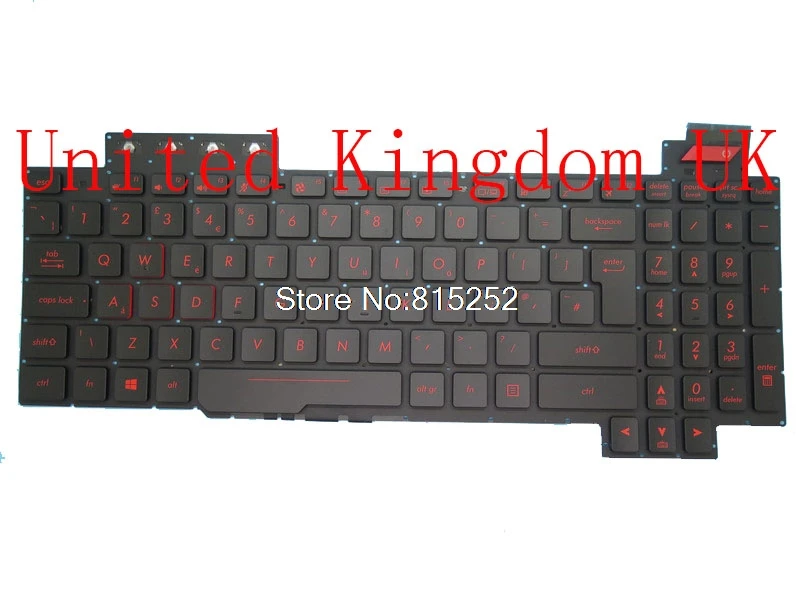 Клавиатура для ноутбука ASUS FX63 FX63V FX63VD FX63VM черная без рамки с подсветкой V170746DK1
