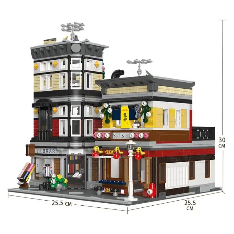 The Sushi Corner Store Modular Building Blocks Moc 89127 Models Bricks Set Cities Series Toys Christmas Gifts For Children Kid | Игрушки и