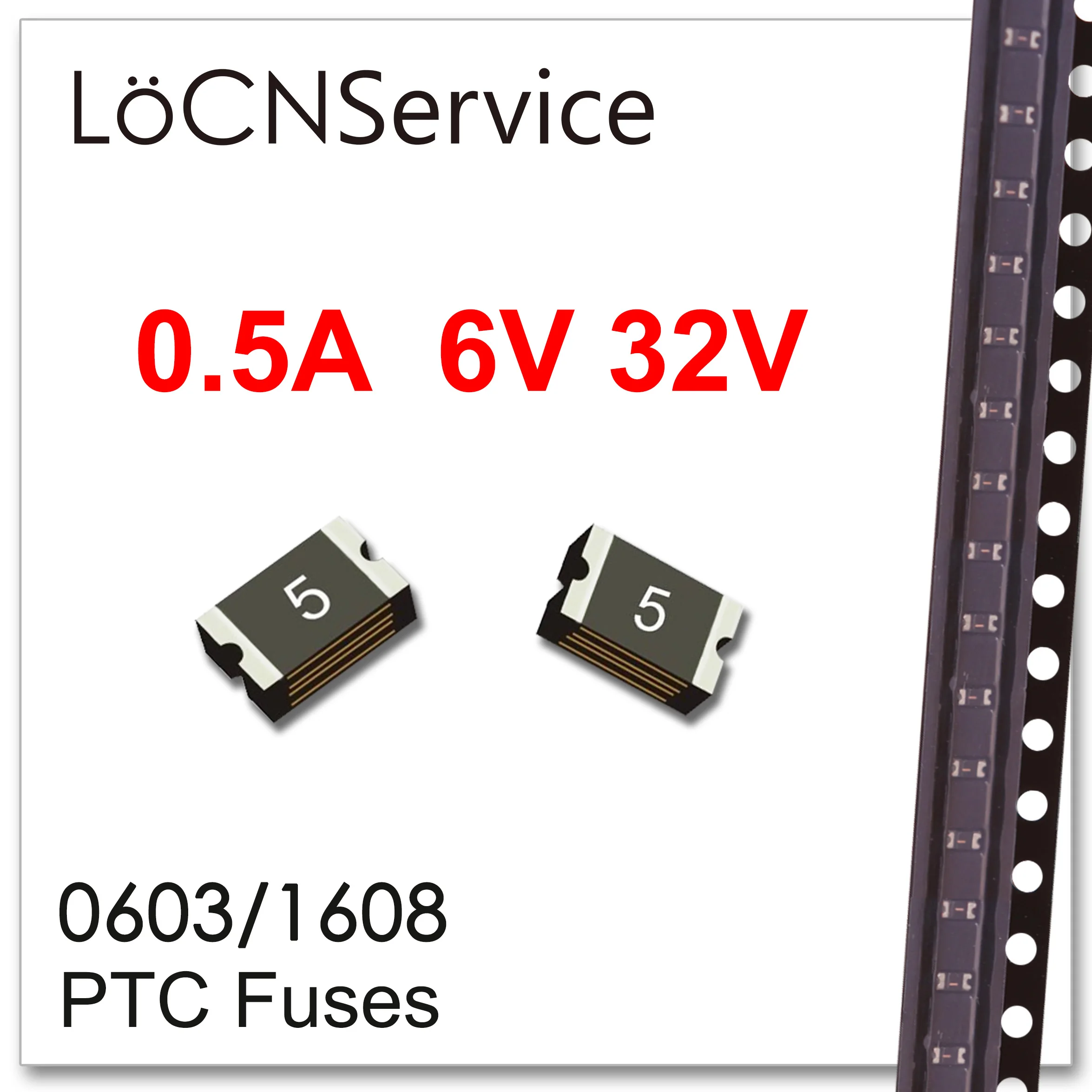 

LoCNService 5000PCS 0603/1608 6V 32V 0.5A 500mA PTC Fuses SMD High Quality