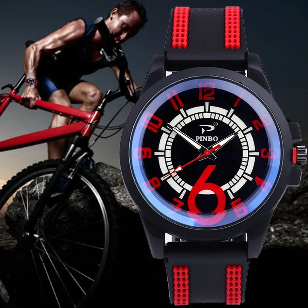 Спортивные мужские часы с силиконовым ремешком Роскошные высококачественные