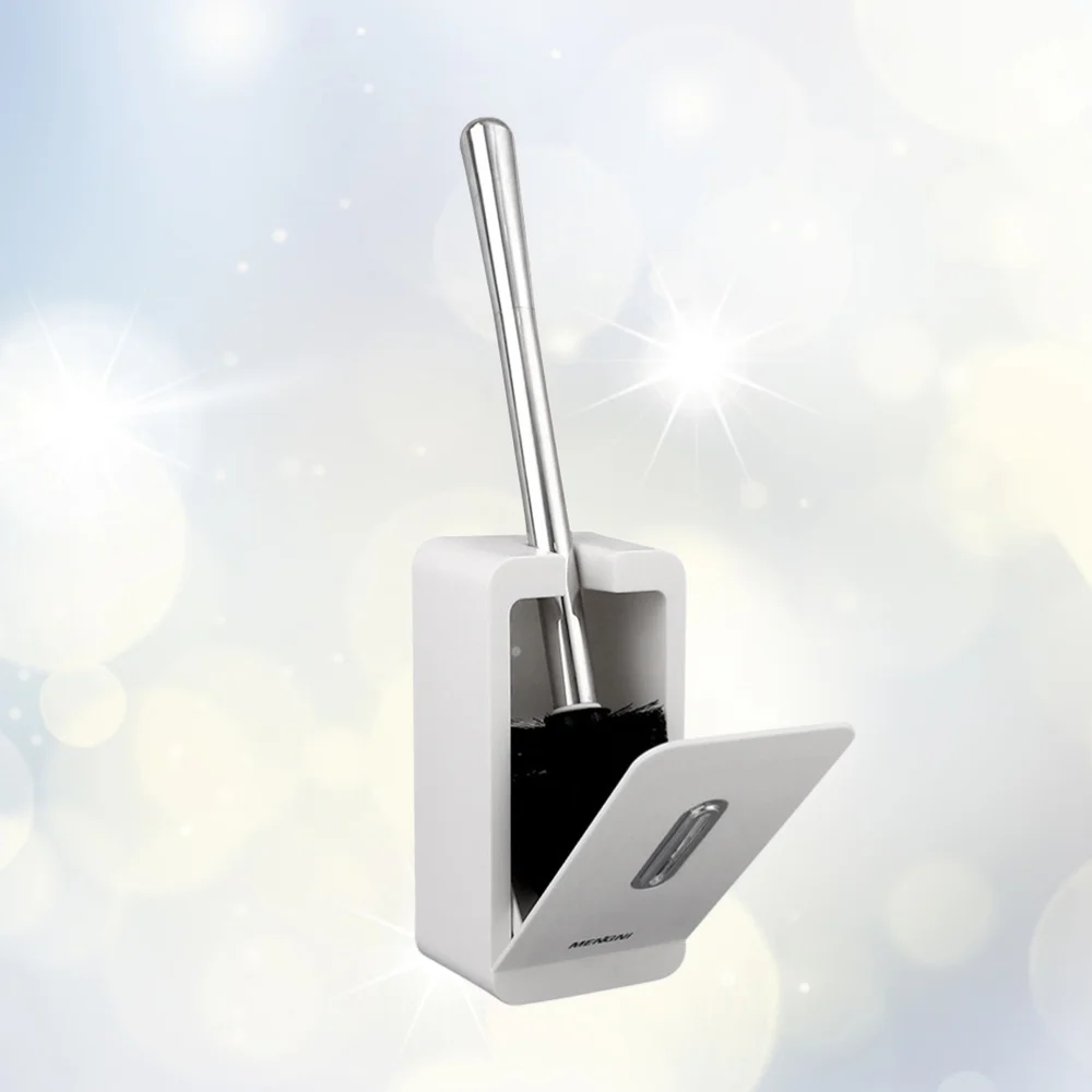 

Home Toilet Brush Set Thicken Stainless Steel and Toilet Bowl Cleaner Brush and Holder Set for Bathroom (White)