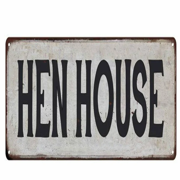 

Hen House Vintage Look Rustic Metal Sign 8x12 inches