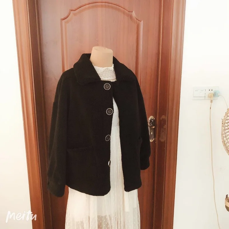 Women 2022 Autumn Winter New Real Sheep Shearling Fur Coats Female Natural Wool Fur Outwear Lamb Fur Jackets Abrigo Mujer X92