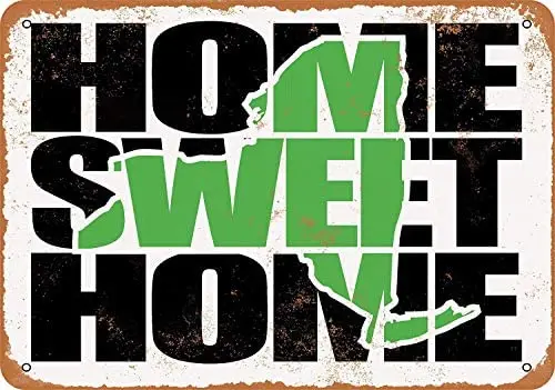 

SRongmao 8x12 металлическая вывеска домашний милый дом Нью-Йорк зеленый