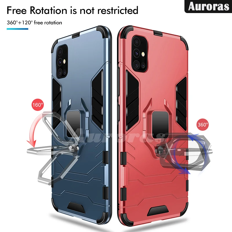 Ударопрочный армированный чехол Auroras для Samsung Galaxy A71 Магнитный с кольцом на палец