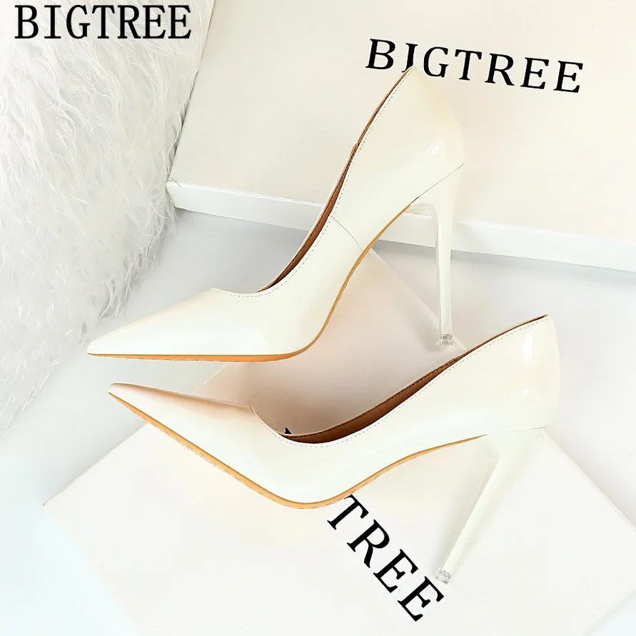 Туфли-лодочки Bigtree женские лакированная кожа высокий каблук роскошный брендовый