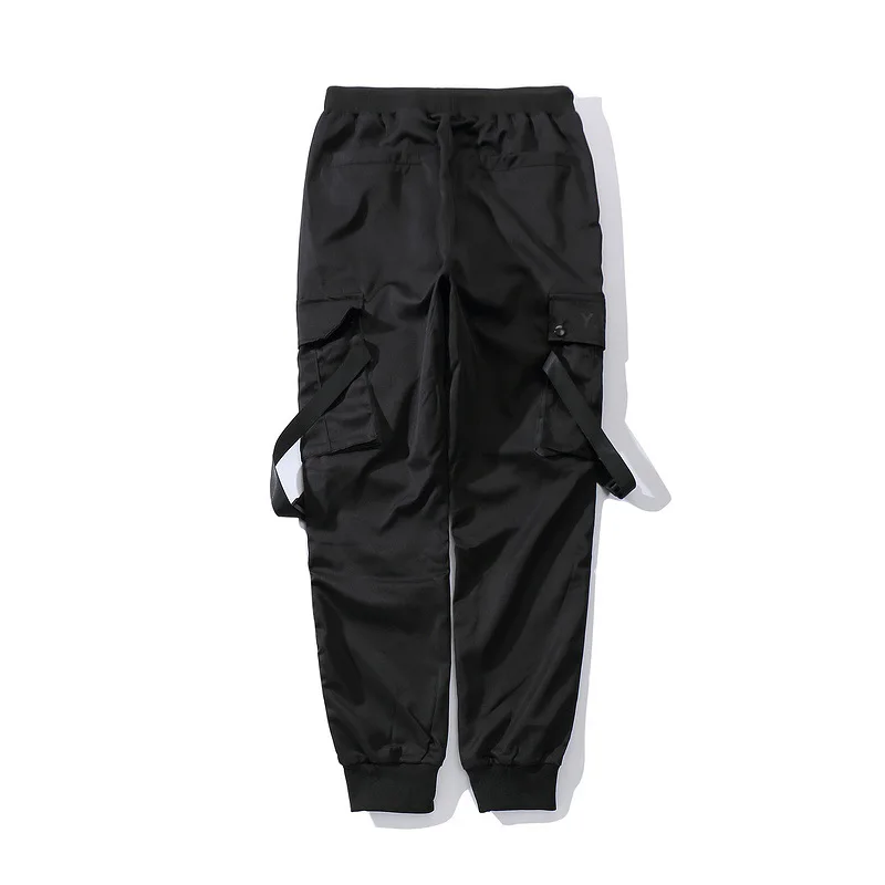 

Men Elastic Waist Harem Pant Men Ribbon Design Streetwear Jogger Punk Hip Hop Casual Trousers Joggers Male Dancing Pant MG470