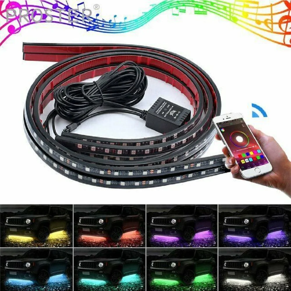 Светодиодная ленсветильник RGB 5050 4 шт. гибкая фотолента 90 120 см водонепроницаемая