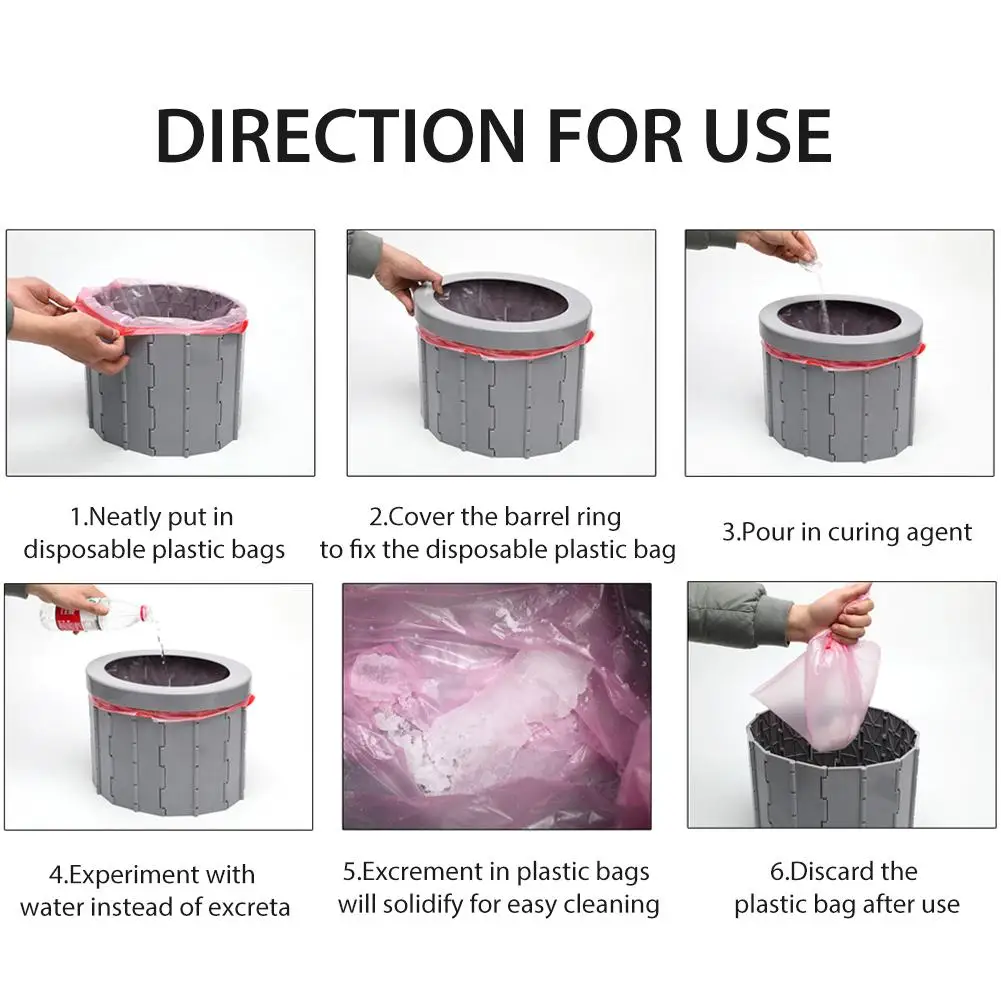 

Portable Folding Toilet Commode Toilet Seat Outdoor Car Folding Ergonomic Multiple Functions Toilet For Camping Hiking Long Trip