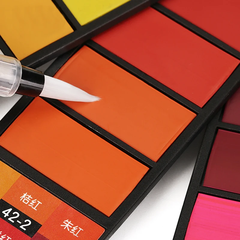 Professional18/24/36/42 Colors Solid Watercolor Paint Set Water Color Pigment With Brush Pen For School Art Supplies | Канцтовары для