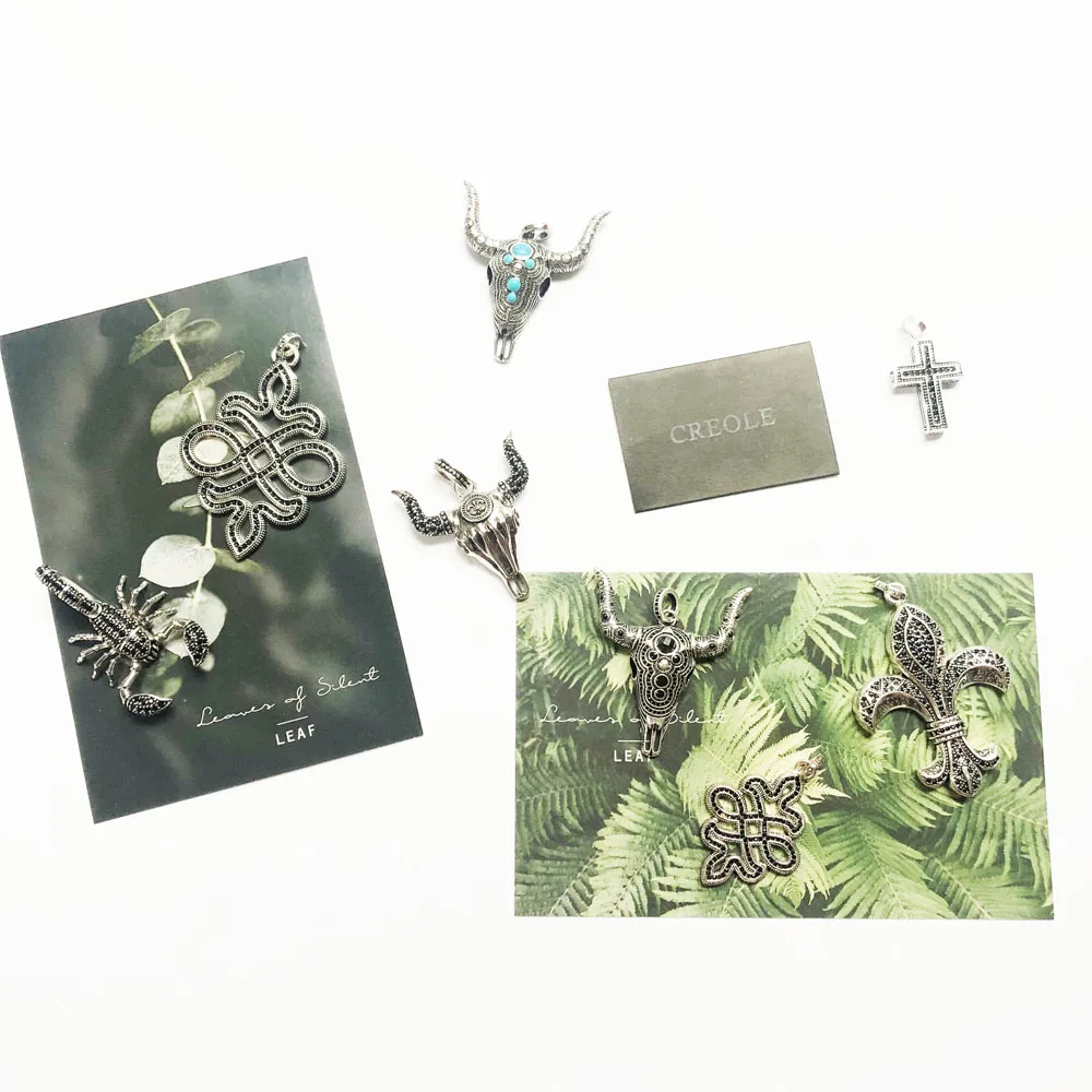 Крест Скорпион узел бык Флер-де-Лис ожерелье кулон 2019 Лето Rebel Street Модные