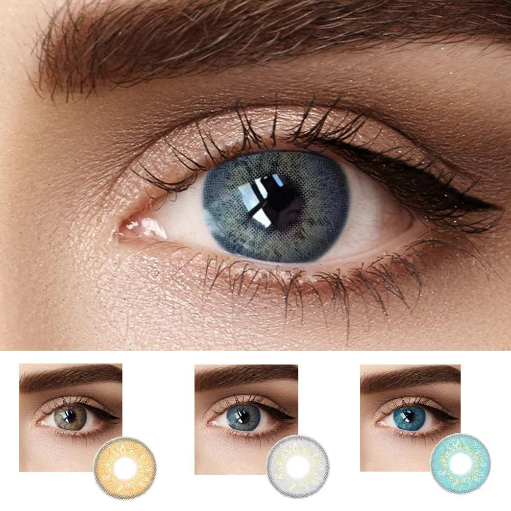 

2pcs Color Contact Lenses For Eyes Natural Eye Contacts With Color Contact Lens Beauty Yearly Colored Contact Lens For Eyes