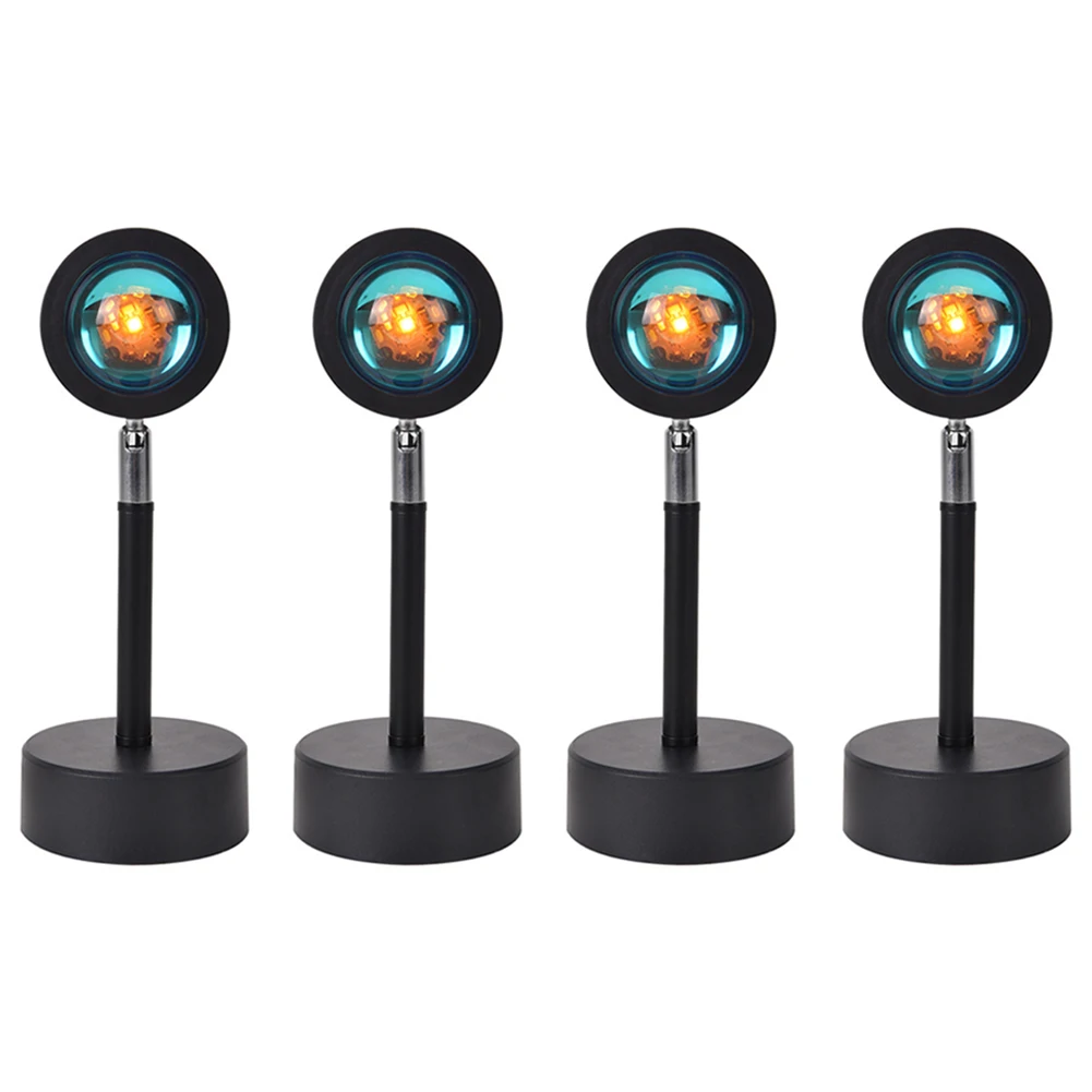 

Sunset Lamp Atmosphere USB Button Rainbow Projector Night Light For Indoor Bedroom Home Coffe Shop Background Wall Decoration