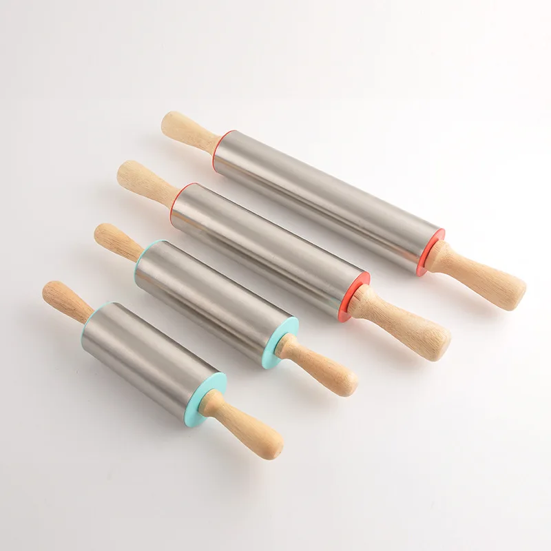 

Stainless Steel Rolling Pin Non-stick Pastry Dough Roller Bake Pizza Noodles Cookie Pie Making Baking Tools Kitchen Tool