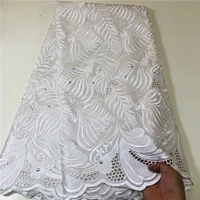 2022 high quality swiss voile lace 5yards african 100 cotton lace fabric with hole dubai style for nigerian garment sewing 2327
