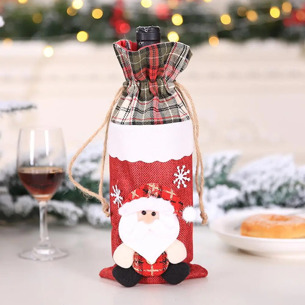 Bottle Bag Рождественский льняной Набор для красного вина, Льняная сумка, набор для красного вина, набор многоразовых бутылок, набор для свадьбы, Рождественское украшение, подарочная упаковка@ 40 - Цвет: Bottle Bag