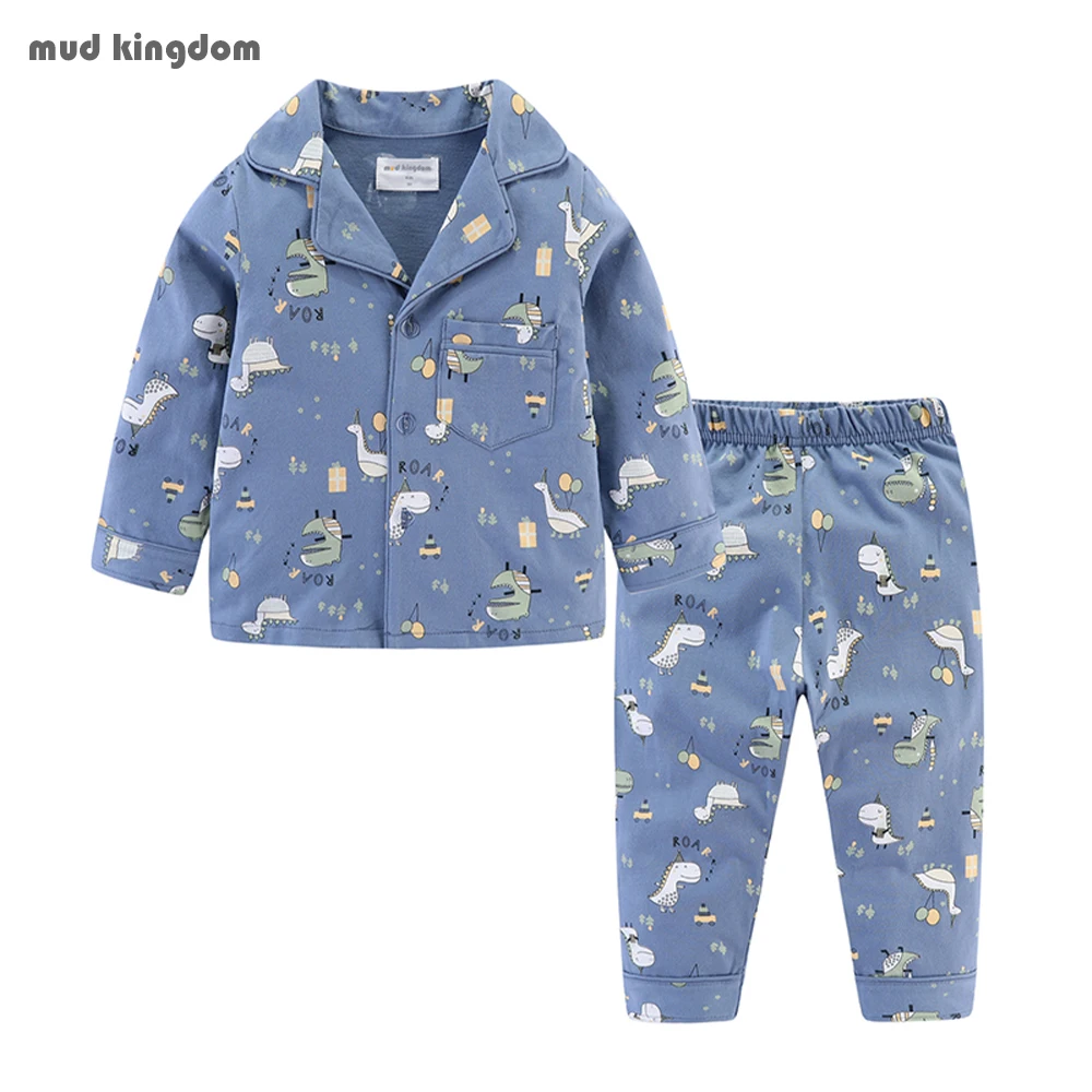 Aliexpress - Mudkingdom Boys Girls Pajamas Set Callared Long Sleeve Cute Cartoon Autumn Toddler Pajama Kids Sleepwear Print Children Clothes