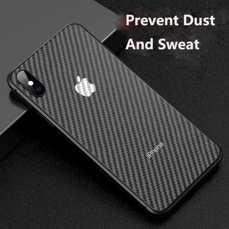 Carbon Fiber Back Film For iPhone 12 Pro Max XS XR 11 Pro 7 8 plus Se Rear Protective Film Screen Protector Cover