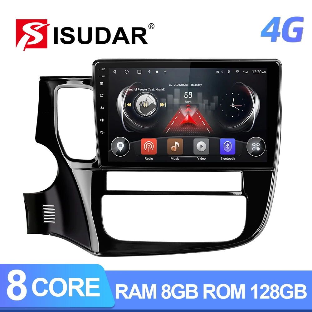 

ISUDAR T72 QLED Android 10 Autoradio For Mitsubishi Outlander 3 2012-2018 GPS Car Multimedia Octa Core RAM 8GB ROM 4G FM no 2din