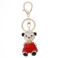new creative animal series cute full diamond bear key chain pendant exquisite bag key chain car pendant