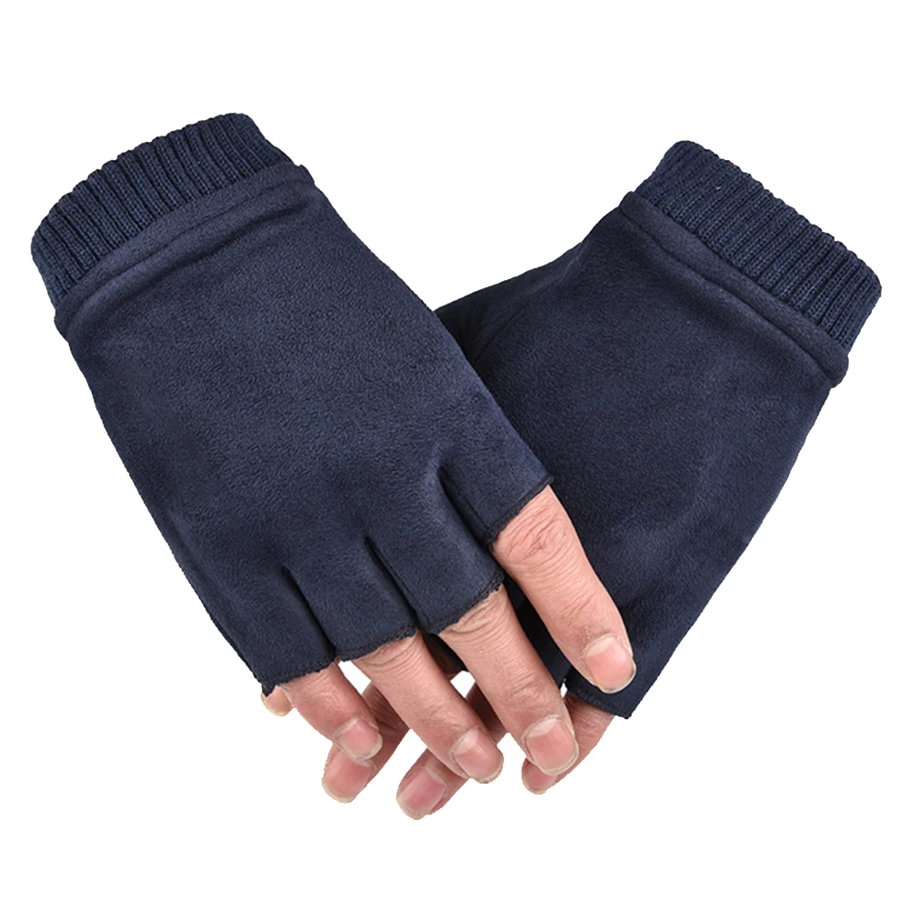 

Driving Gloves for Men Half Finger Fingerless Lightweight Cycling Winter Warm WHShopping
