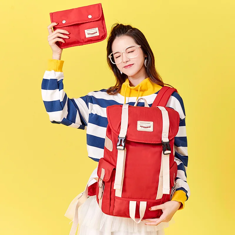 

Backpack female trend fashion high school backpack junior high school simple large capacity student nylon school bag