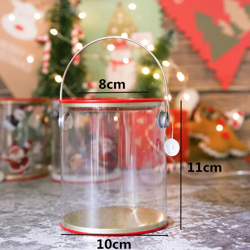 Clear 10x11cm LBSISI жизнь Счастливого Рождества Подарочная коробка ручная бутылка ребенок для конфет и печенья день рождения детей подарочная упаковка коробка - Цвет: Clear 10x11cm
