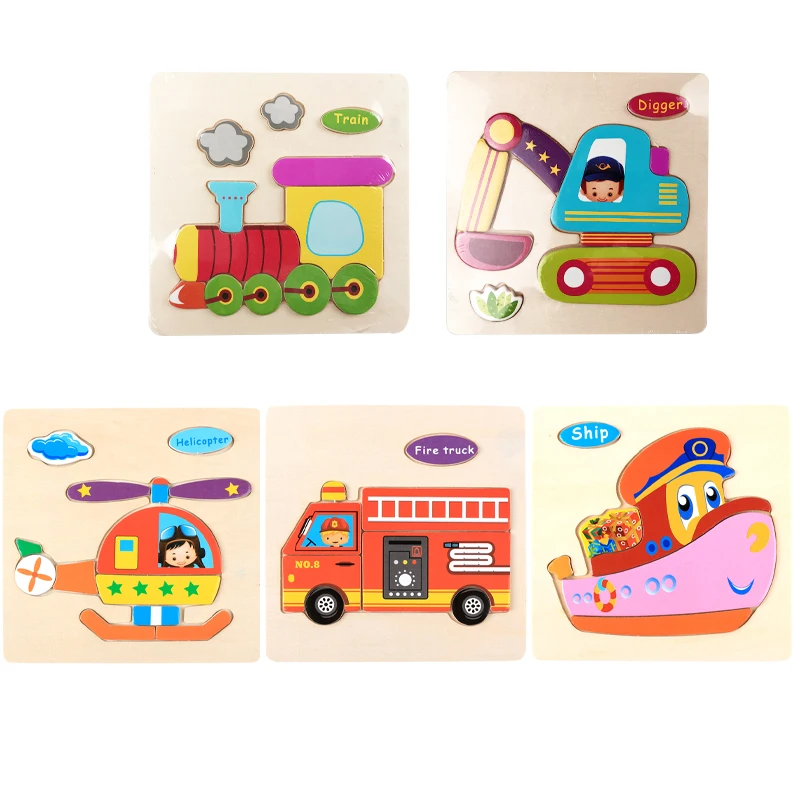 

Wood puzzle early teaching puzzle baby brick three-dimensional board young children toy girl boys 3-6 years old