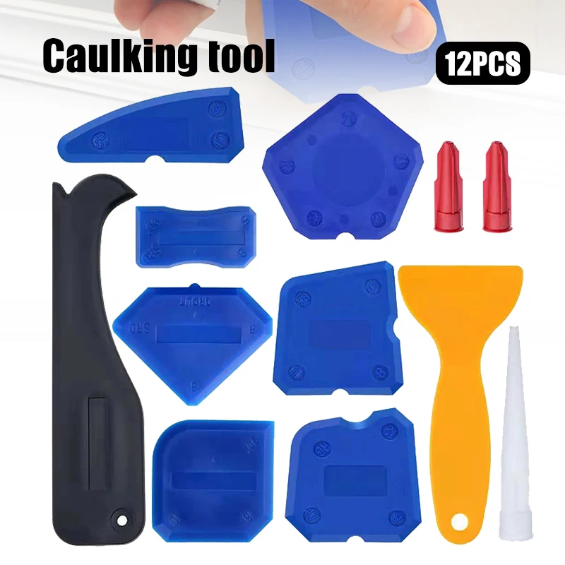 

12PCS/Set Silicone Sealant Finishing Tools Set Silicone Smoothing Caulking Profile Line Joint Corner Hand Tool Dropshipping