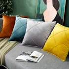 Роскошный чехол для подушки 45x45 см с геометрическим рисунком, бархатная мягкая наволочка для дивана, кровати, стула, домашний декор, скандинавский чехол для подушки