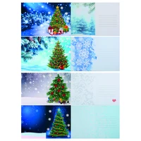4pcs diy greeting cards diamond painting greeting card special shaped mosaic christmas tree embroidery kit santa xmas postcard