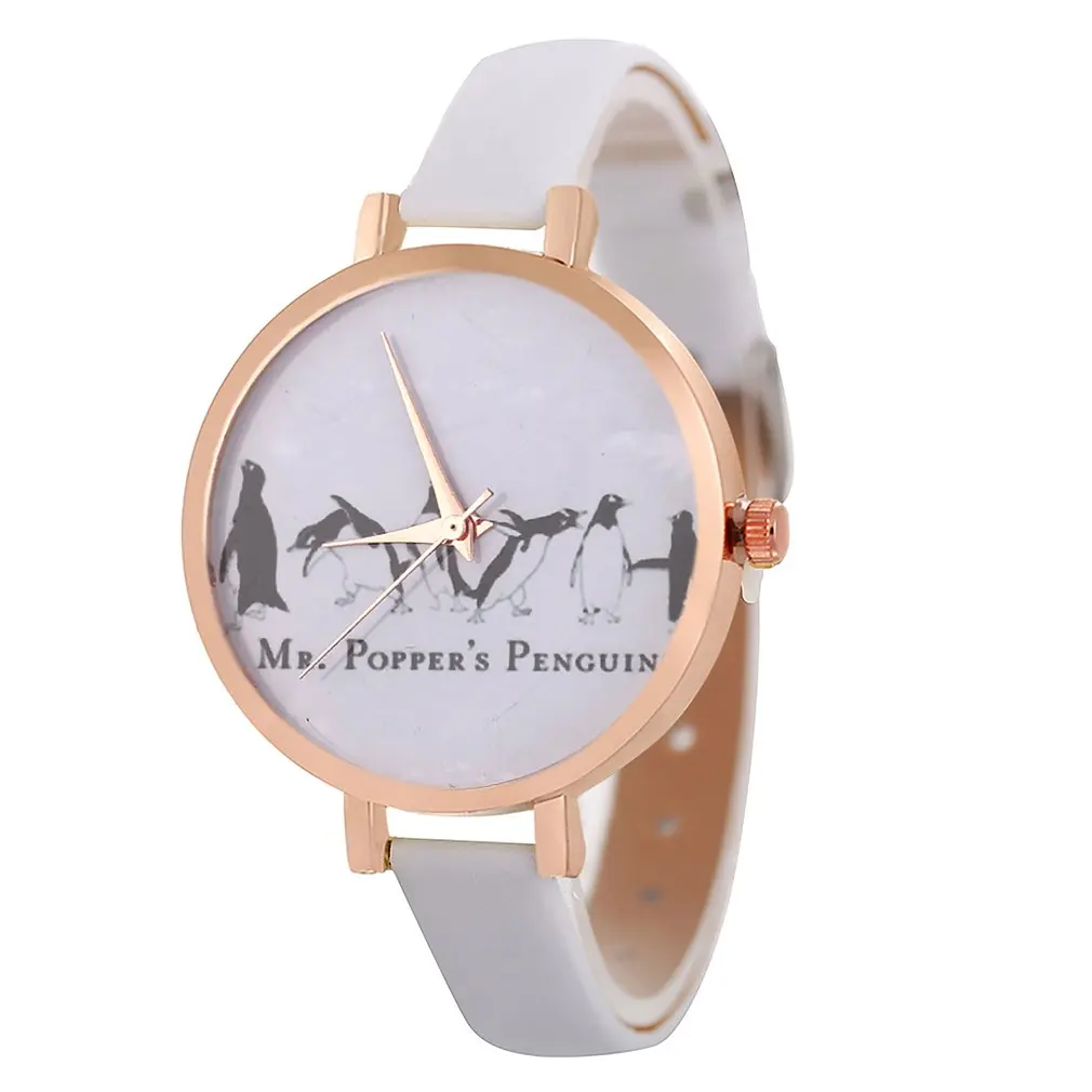 Элегантные женские часы модельные Пингвины с циферблатом кварцевые высокого