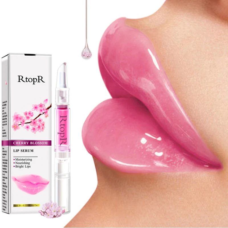 

Cherry Blossom Lip Serum Mask Dry Crack Peeling Repair Reduce Lip Fine Lines Essence Moisturizing Beauty Care Lip Balm 3ml