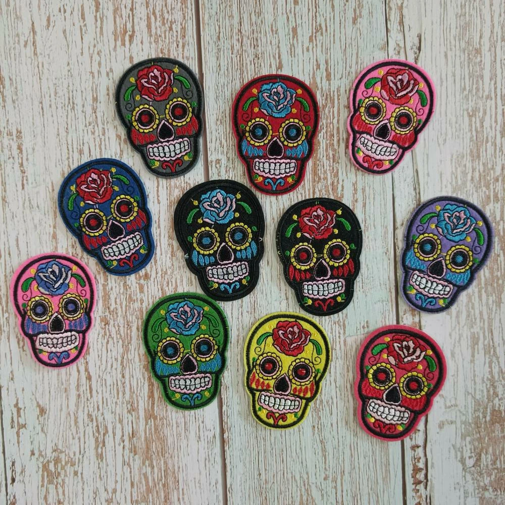 

iron-on embroidery flower skull animal cartoon patches EE-17