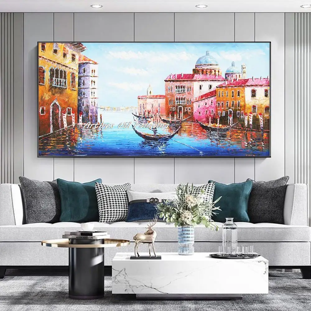 Ручная роспись Венеция-город на воде пейзаж масляная живопись холсте