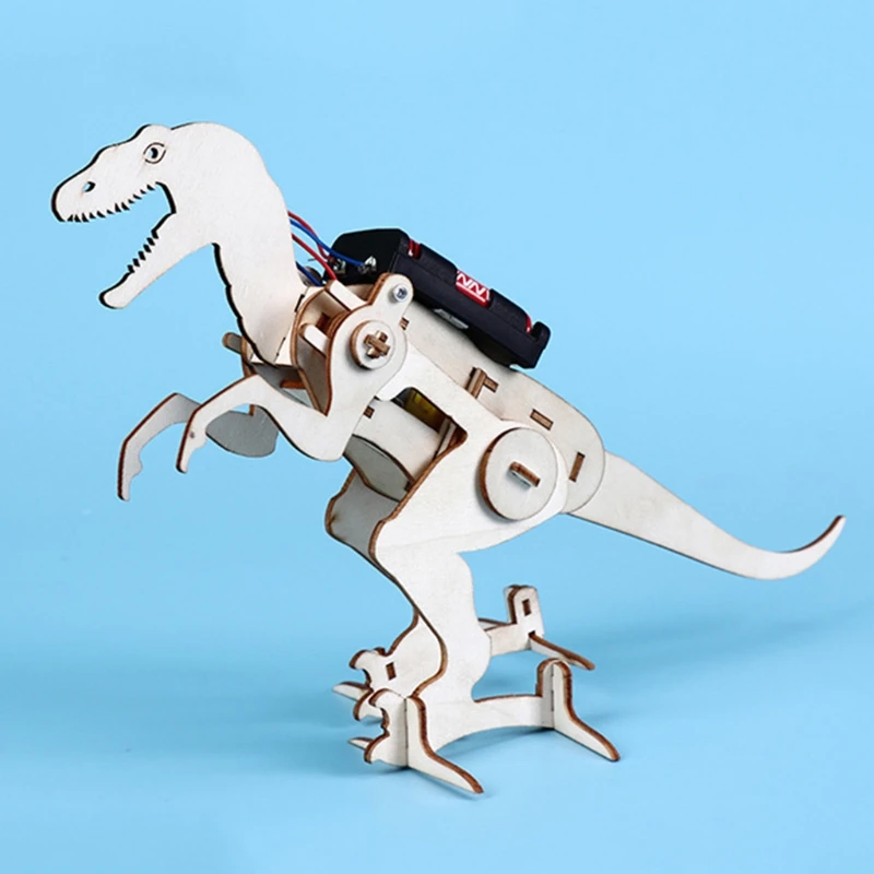 

Wooden Biped Walking Electric Tyrannosaurus Model DIY Science Puzzle Toys Set 23GD