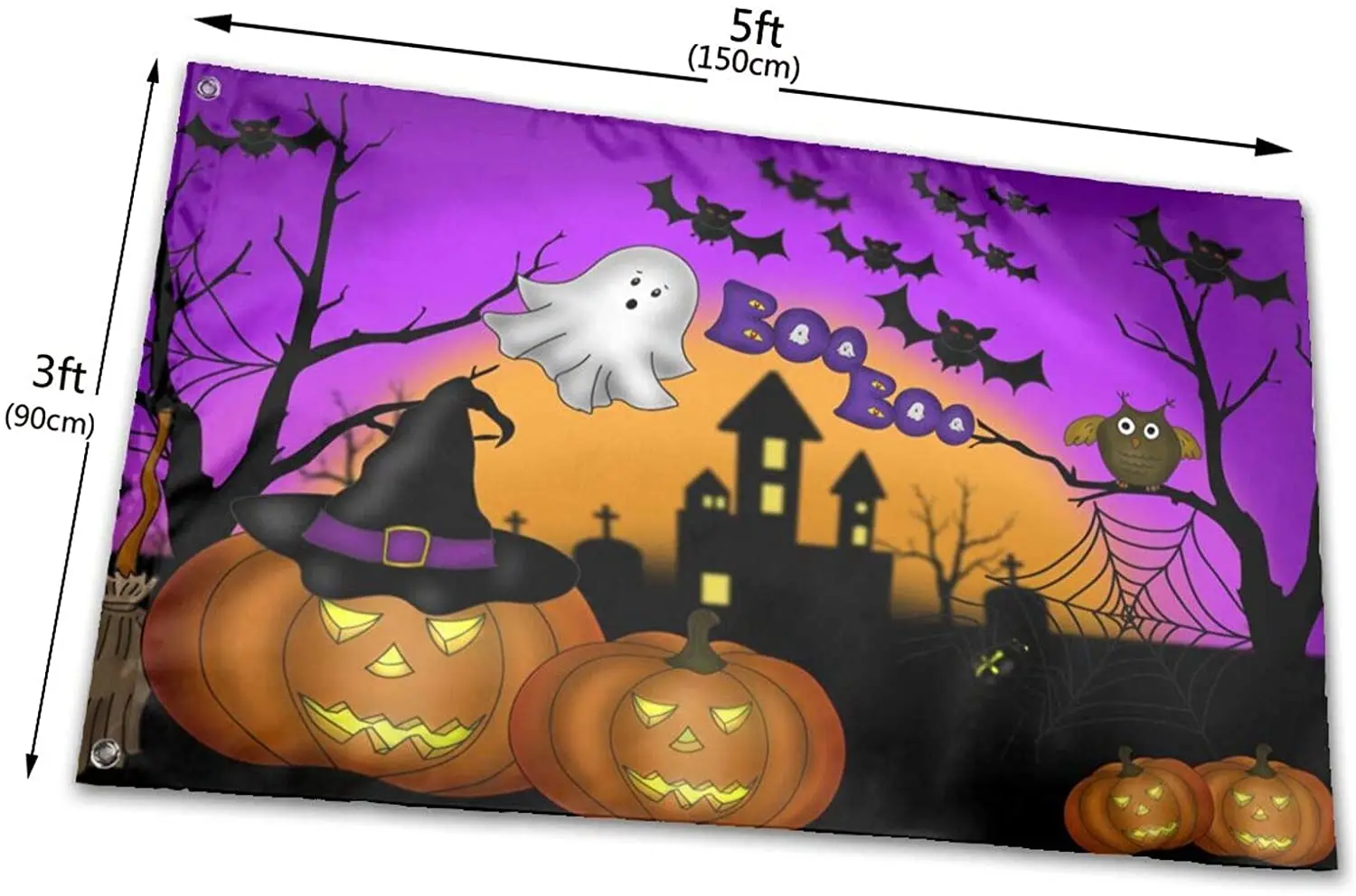 Страшные ночные фонари на Хэллоуин в виде тыквы и призрачная Сова Летучая мышь