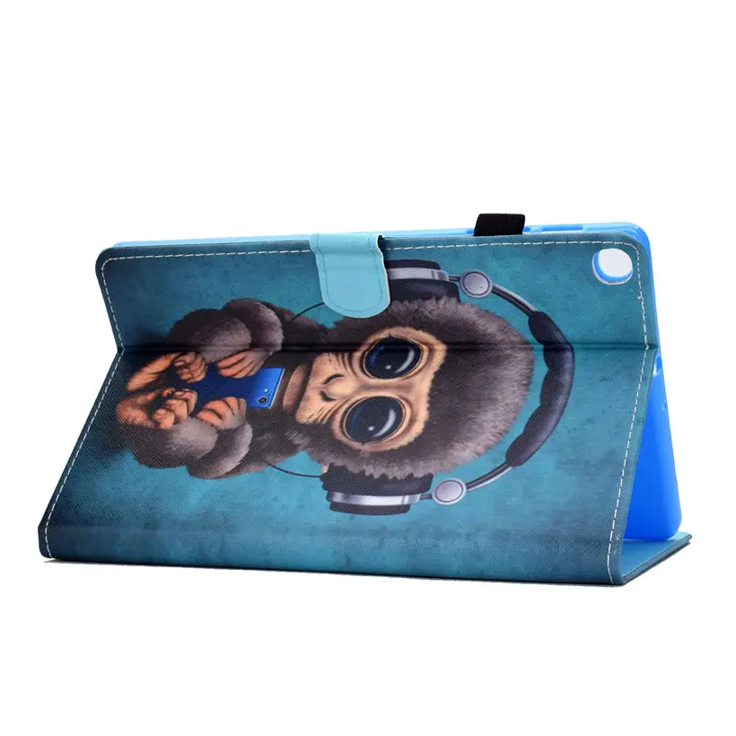 Чехол для Samsung Galaxy Tab A 10,1 T510 T515 SM-T510 SM-T515 чехол Funda мультфильм обезьяна Флип Стенд Капа оболочки кожи+ подарок