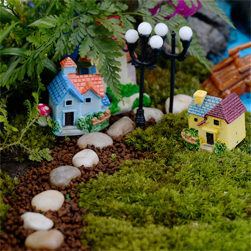 

Mini Resin House Miniature House Fairy Garden Micro Landscape Home Garden Decoration Resin Crafts Ornament New Arrive