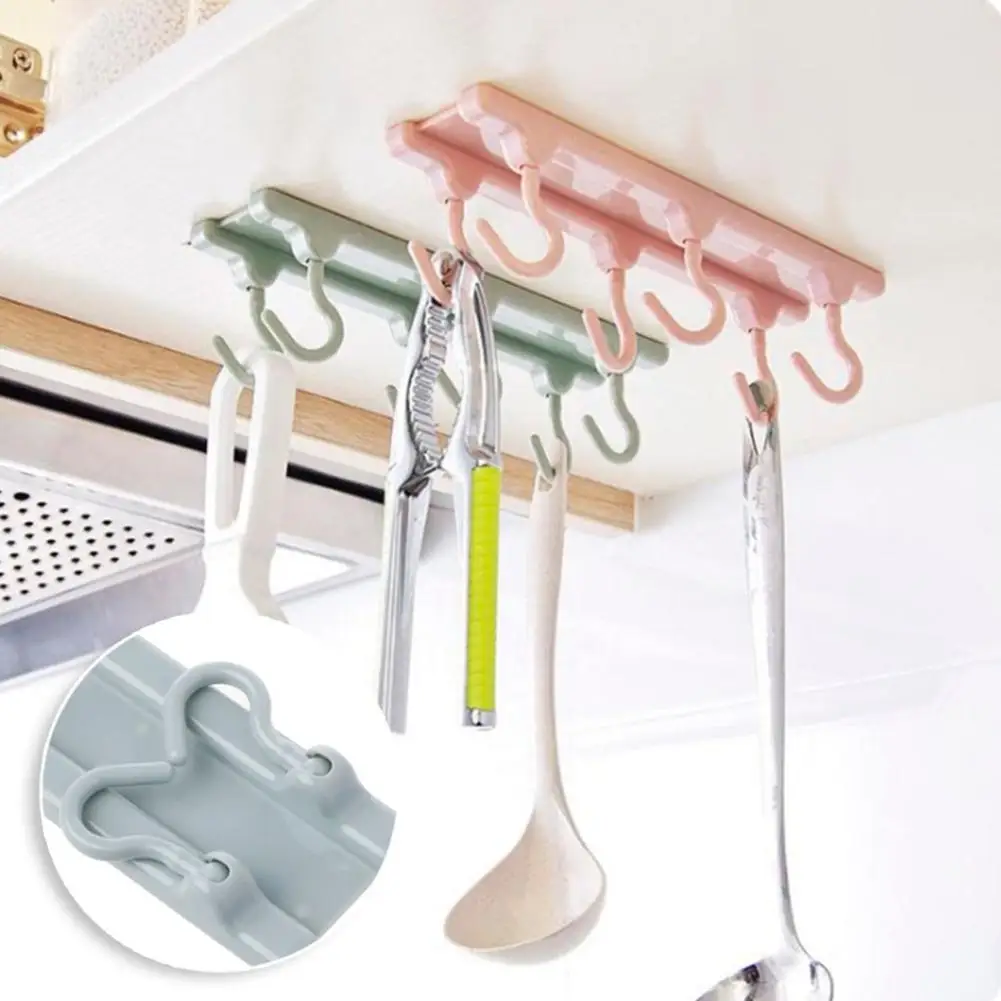 Настенный шкаф 6 крючков кухонный органайзер вешалка для полотенец шарф клейкая