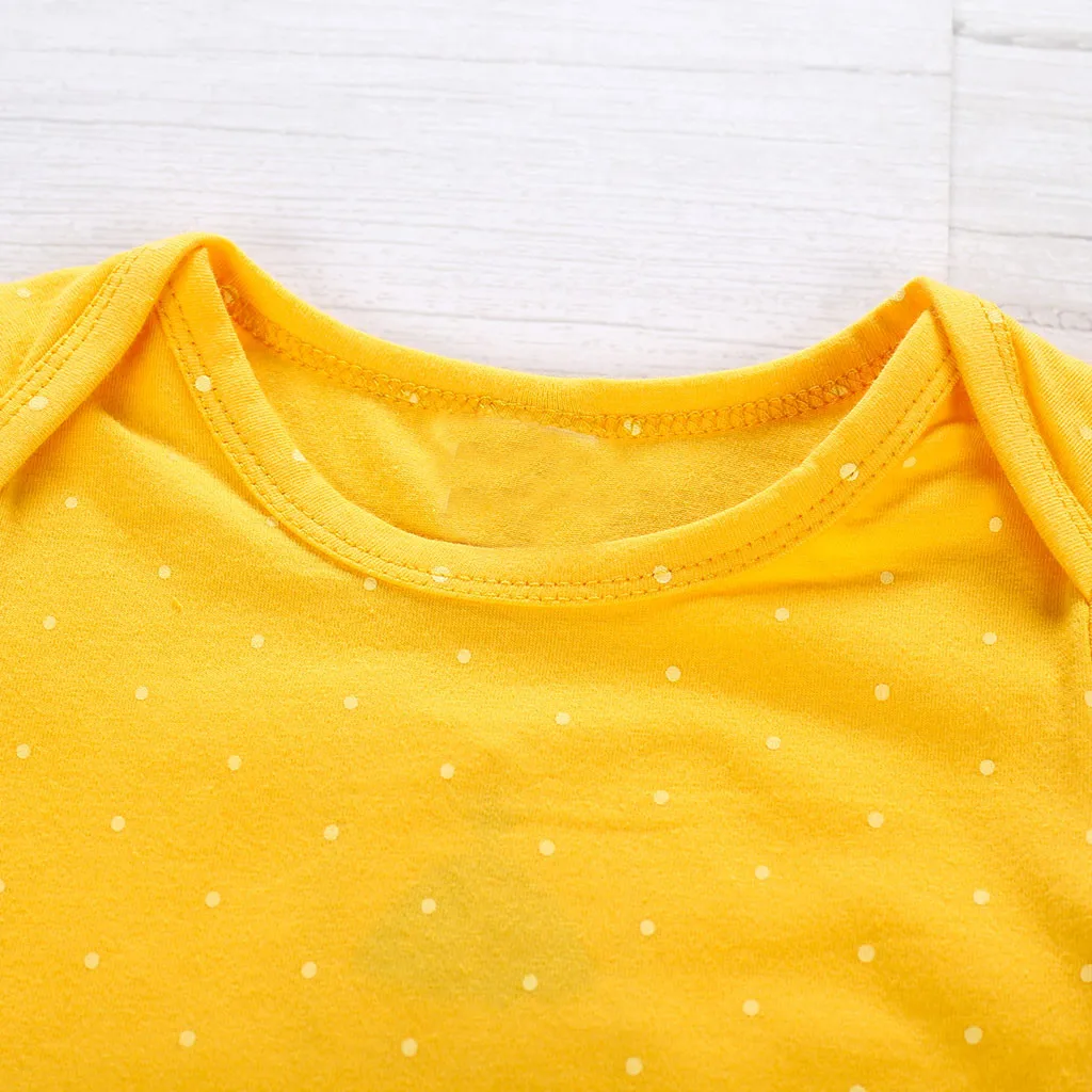 Одежда для маленьких детей девочек Комбинезон в горошек с короткими рукавами +