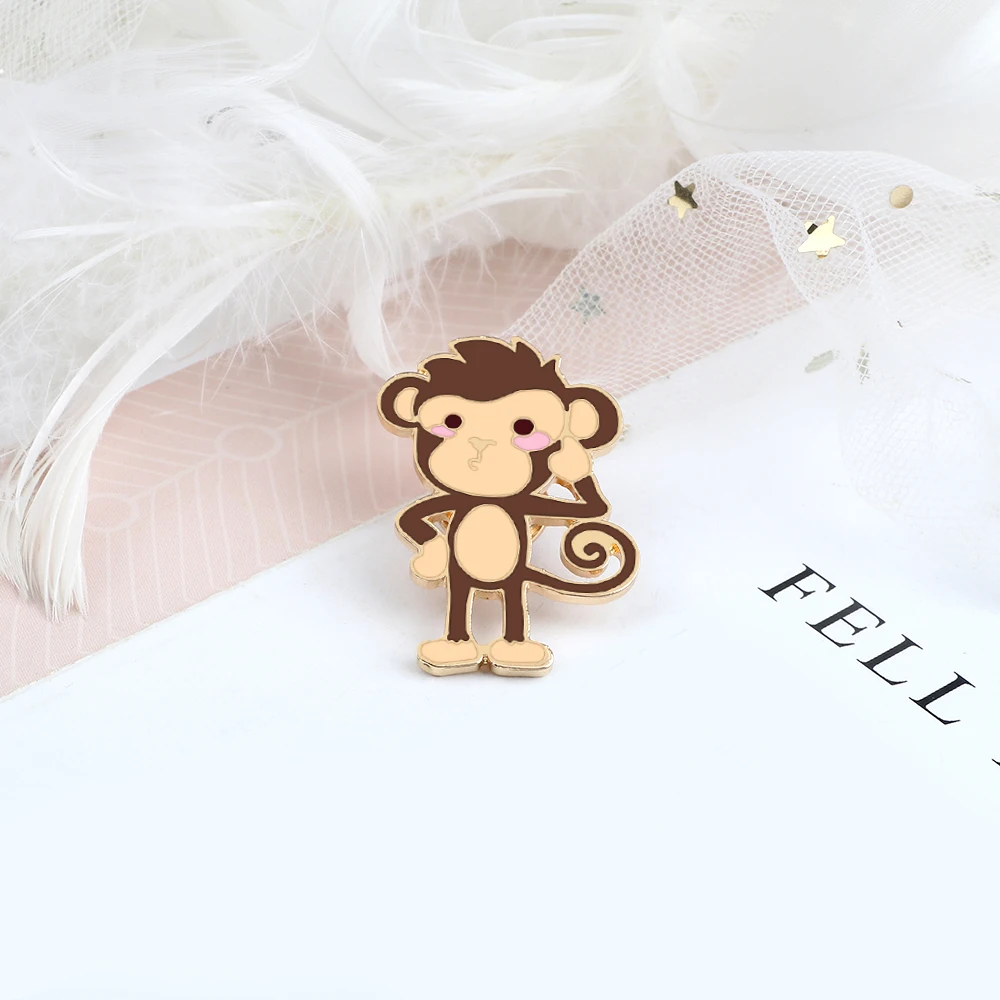 Новое поступление эмалированная брошь в виде обезьяны высокое качество животных