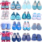 Синяя кукольная обувь, зимние ботинкисандалииобувь для доски для 18-дюймовых американских и 43 см новых кукол новорожденных, подарки для девочек в стиле фан