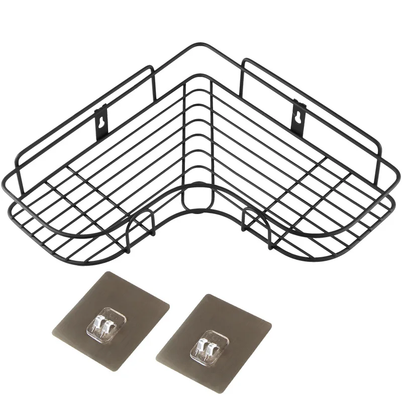 Угловой стеллаж для хранения ванной комнаты бесшовный настенный штатив без