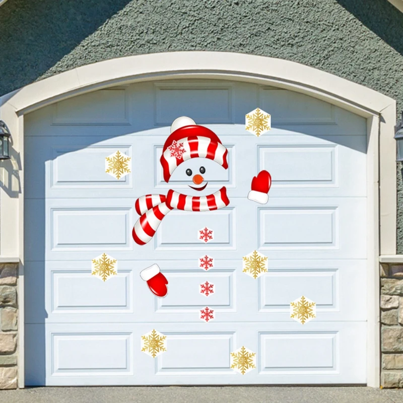 

Christmas Snowman Wall Sticker Garage Door Archway Entryway Car Decorations for Christmas