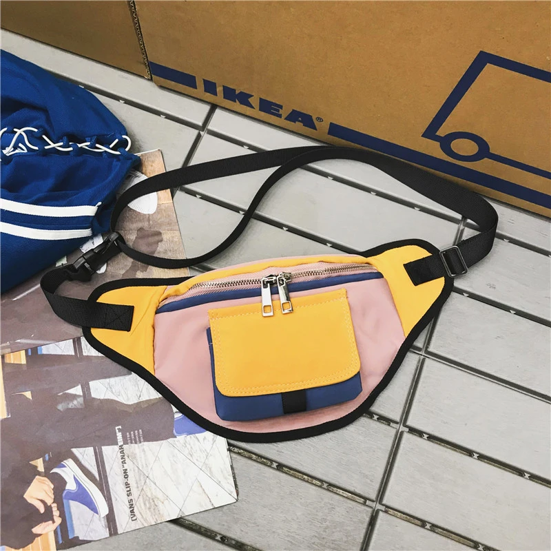 

New Waist Bag Female Chest Bag Street Sport Fanny Pack Girl Waist Belt bag Diagonal Bags Fashion nylon Phone Belly Waist Pack