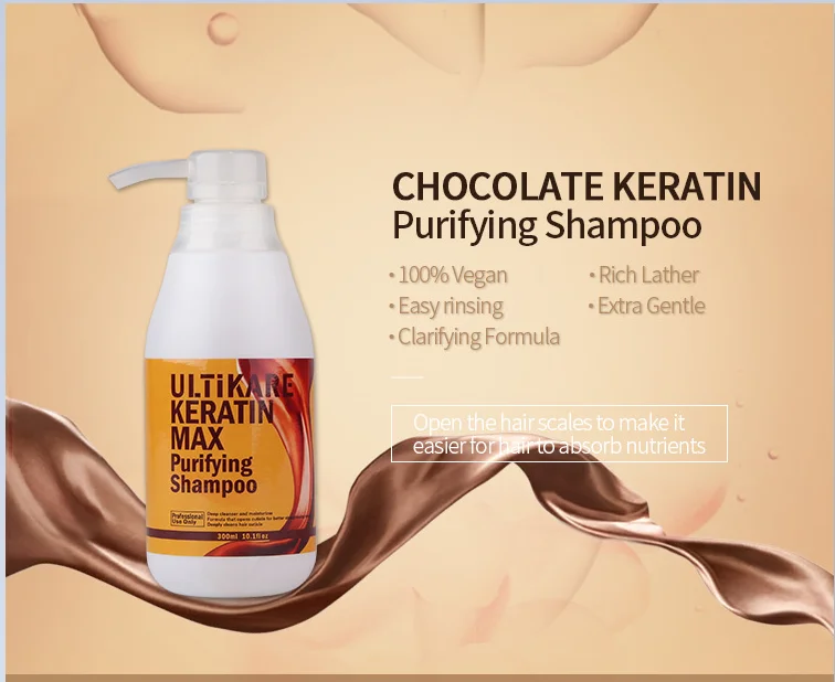 Лидер продаж бразильское Кератиновое лечение 300 мл очищающий шампунь глубокий
