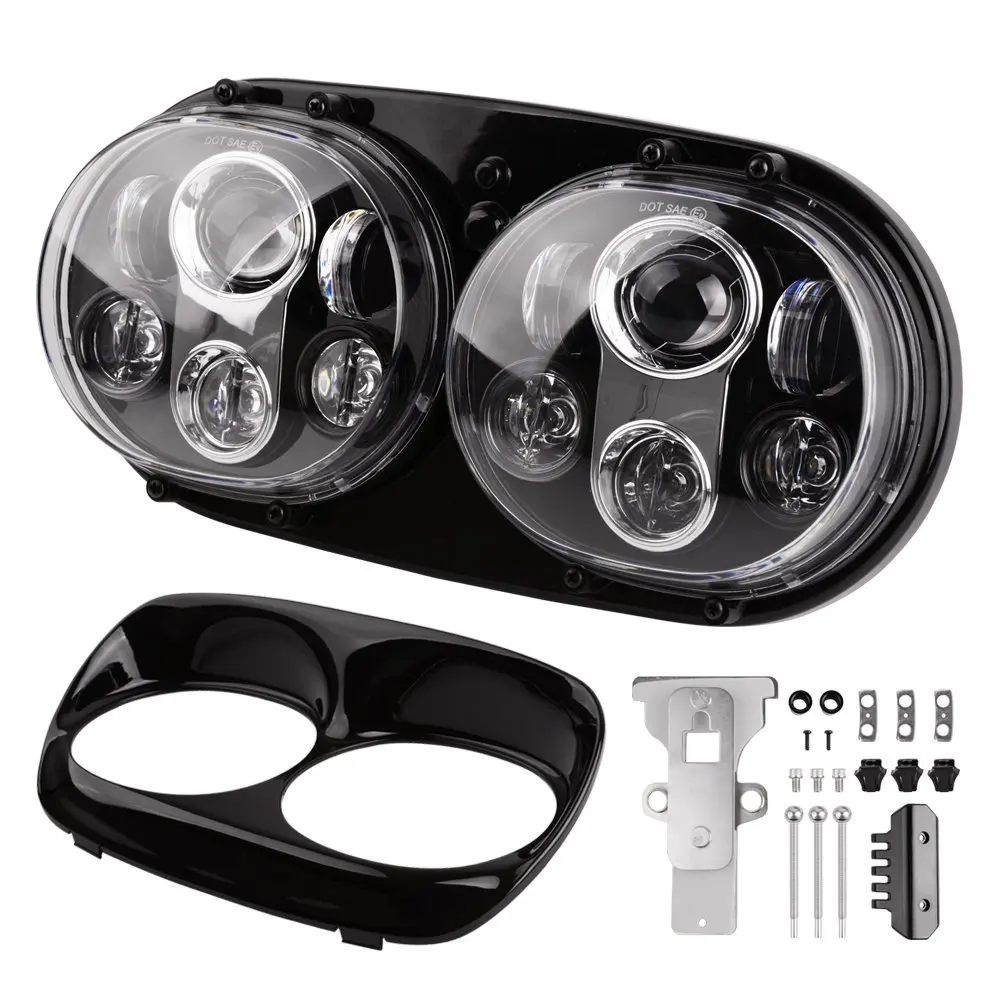 

5.75'' Motorcycle Dual Lamp 5 3/4 Round LED Projector Headlamp 5.75 Inch Car Headlight For FLTRUSE CVO Rpad Glide Ultra