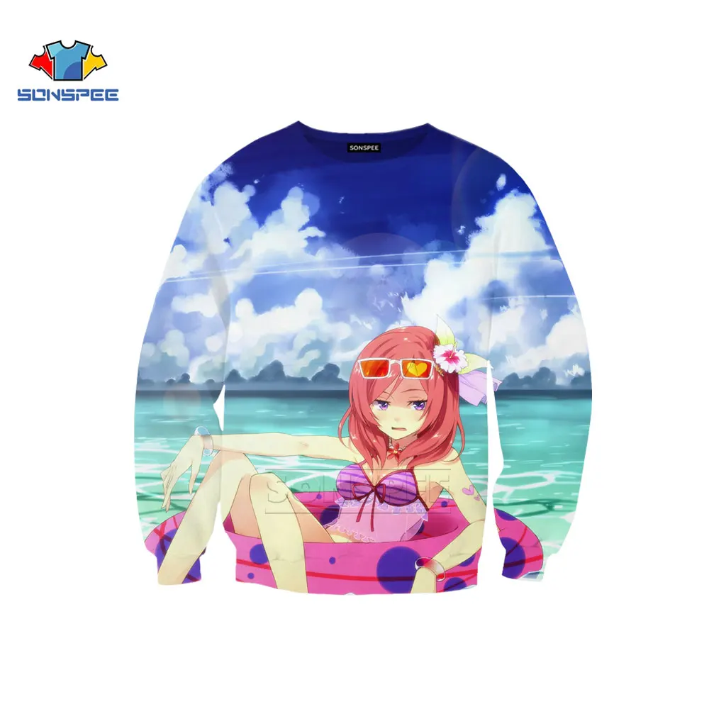 

SONSPEE Lovelive Poular Anime Sweatshirt New Men Women Hoodies 3D Print Sexy Cosplay Fashion Cute Long Sleeve Top O Neck Pullove